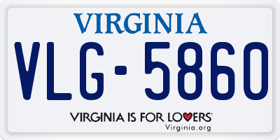 VA license plate VLG5860