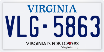 VA license plate VLG5863