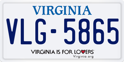 VA license plate VLG5865