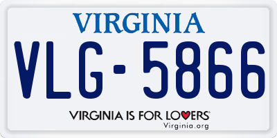 VA license plate VLG5866