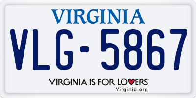 VA license plate VLG5867