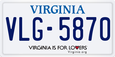 VA license plate VLG5870