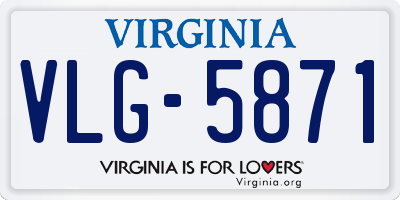 VA license plate VLG5871