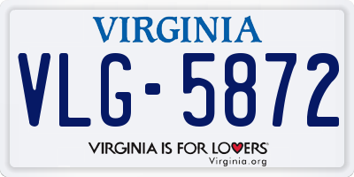 VA license plate VLG5872