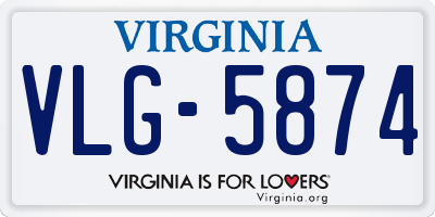 VA license plate VLG5874