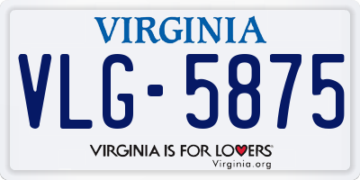 VA license plate VLG5875