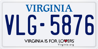 VA license plate VLG5876
