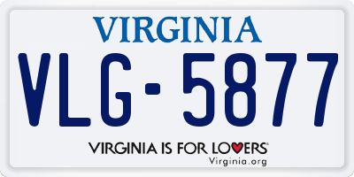 VA license plate VLG5877