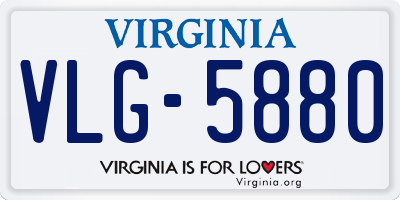 VA license plate VLG5880