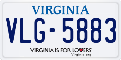 VA license plate VLG5883