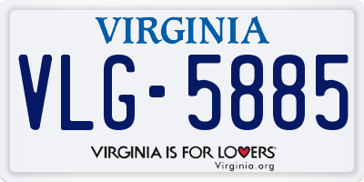 VA license plate VLG5885