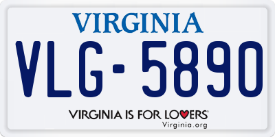 VA license plate VLG5890