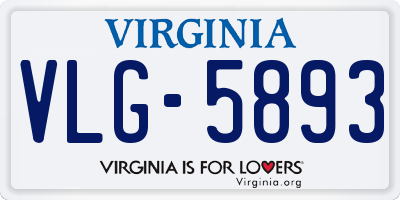 VA license plate VLG5893