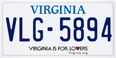 VA license plate VLG5894