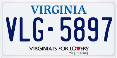 VA license plate VLG5897