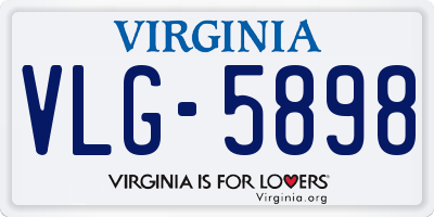 VA license plate VLG5898
