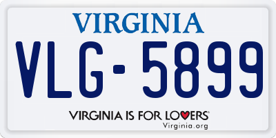 VA license plate VLG5899