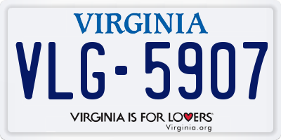 VA license plate VLG5907