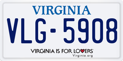VA license plate VLG5908