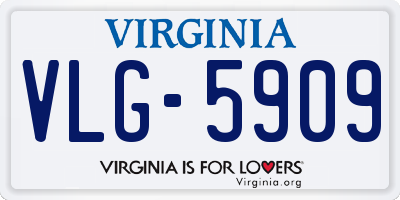 VA license plate VLG5909
