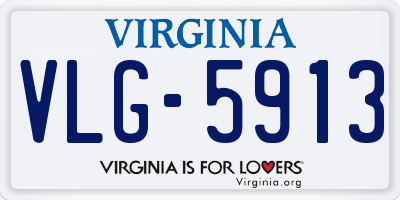 VA license plate VLG5913