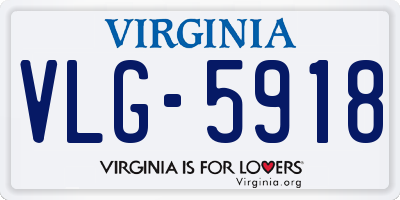 VA license plate VLG5918