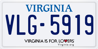 VA license plate VLG5919