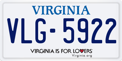 VA license plate VLG5922