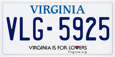 VA license plate VLG5925