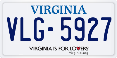 VA license plate VLG5927