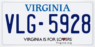 VA license plate VLG5928
