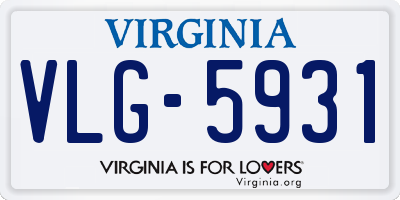 VA license plate VLG5931