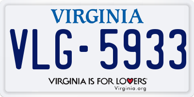 VA license plate VLG5933