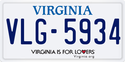 VA license plate VLG5934