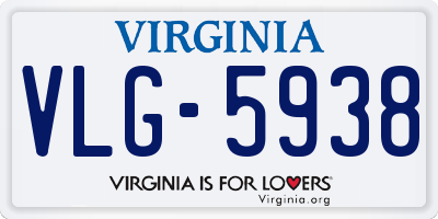 VA license plate VLG5938