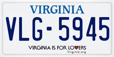 VA license plate VLG5945