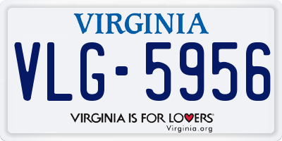 VA license plate VLG5956