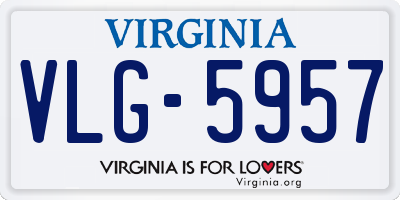 VA license plate VLG5957