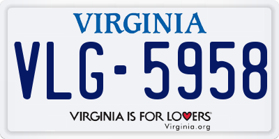 VA license plate VLG5958