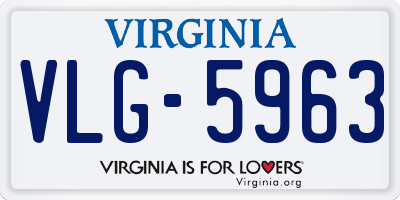 VA license plate VLG5963