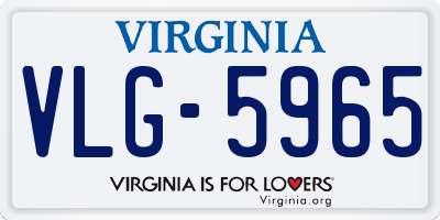 VA license plate VLG5965
