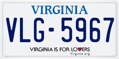 VA license plate VLG5967
