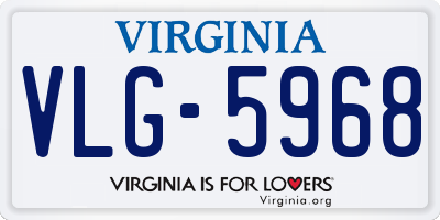 VA license plate VLG5968