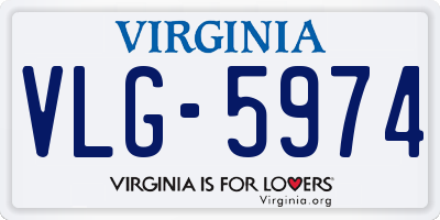 VA license plate VLG5974