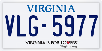 VA license plate VLG5977