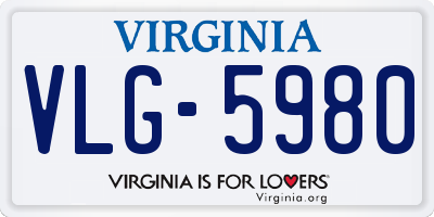 VA license plate VLG5980
