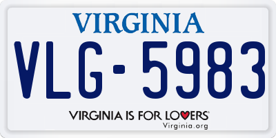 VA license plate VLG5983