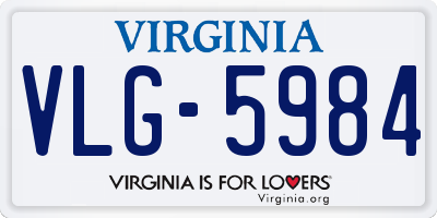 VA license plate VLG5984