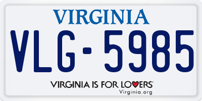 VA license plate VLG5985
