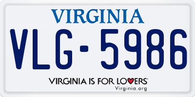 VA license plate VLG5986